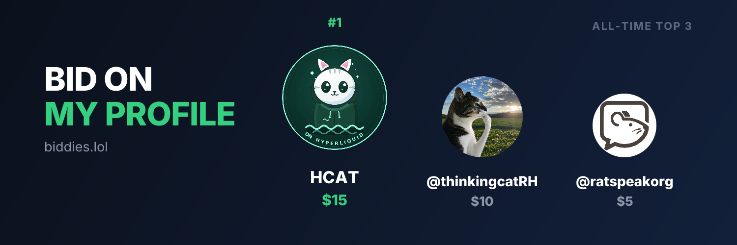 Current profile banner: the top three bids
